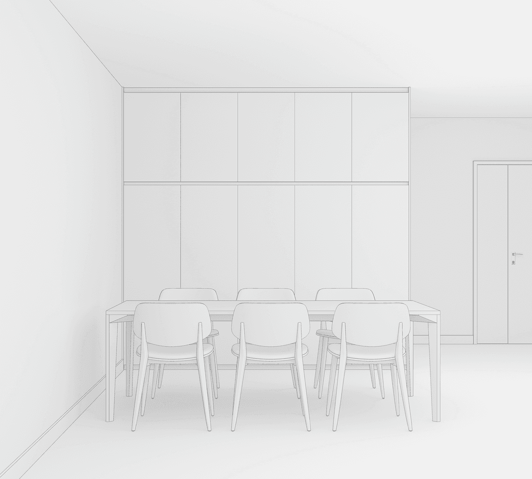 Sketching furniture over a room template
